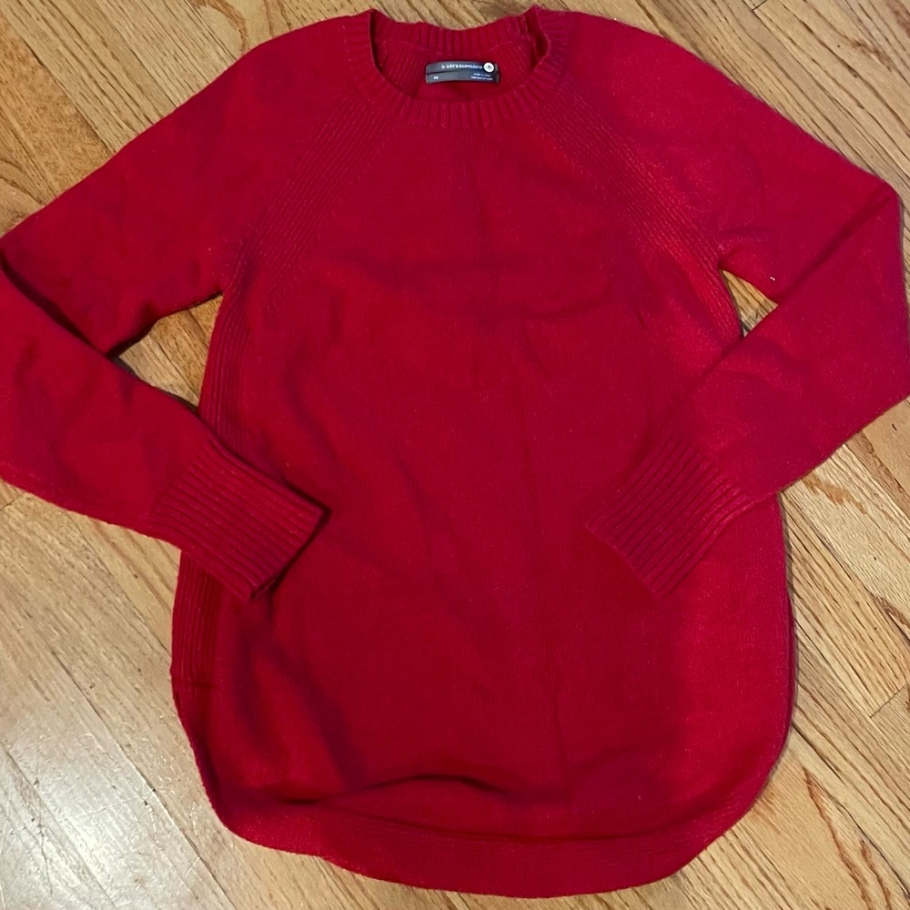 Anthropologie Sweater Women’s Red Long Sleeve Pullover‎ Size XS XSmall